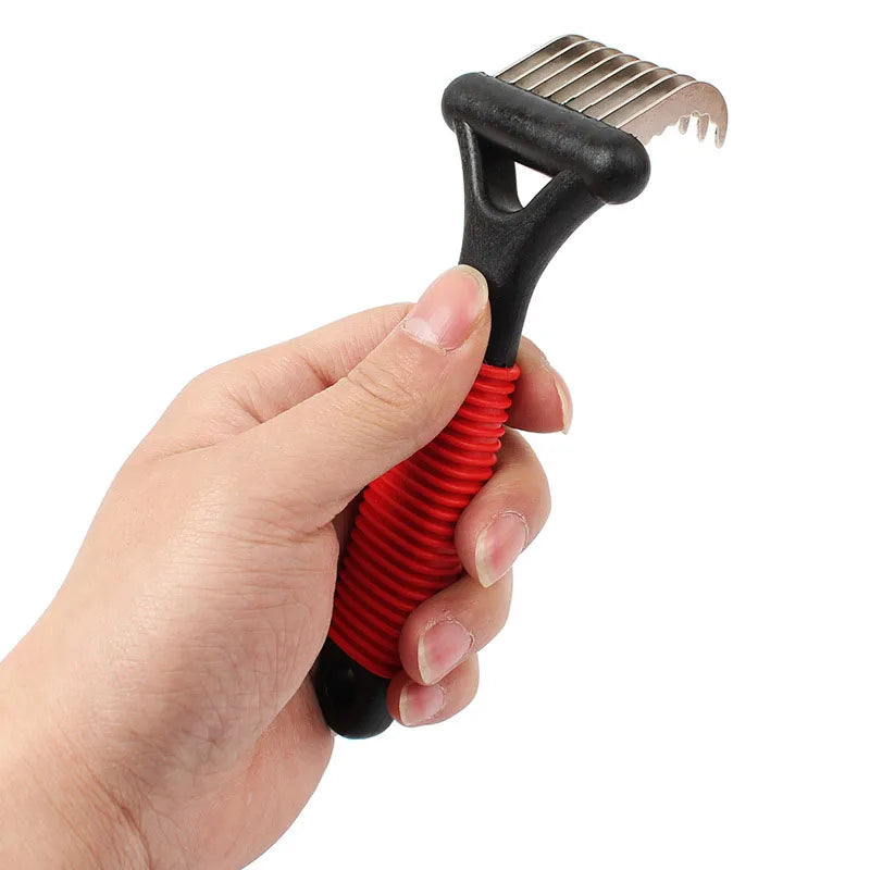 Pet Dematting Comb – Stainless Steel Grooming Rake for Dogs & Cats