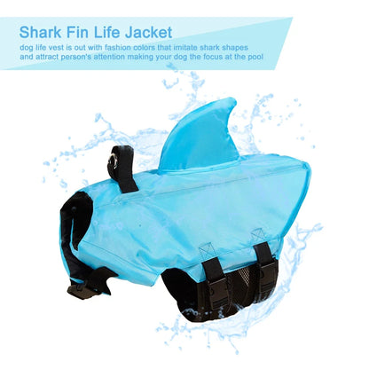 Shark Fin Dog Life Jacket 🦈 Buoyant Safety Vest for Swimming & Boating