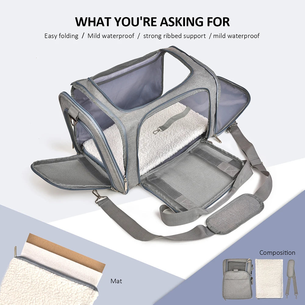 ✈️ Soft-Sided Dog Carrier Bag | Airline-Approved Travel for Small Pets 🐾
