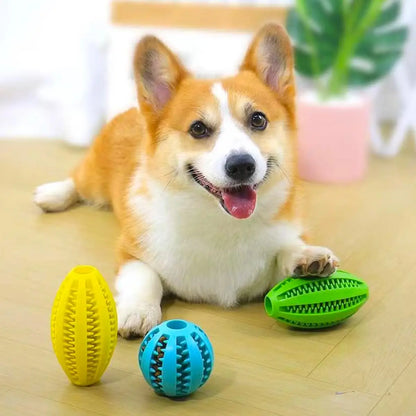 Dog Chew Ball Toy Tough Rubber Dental Ball