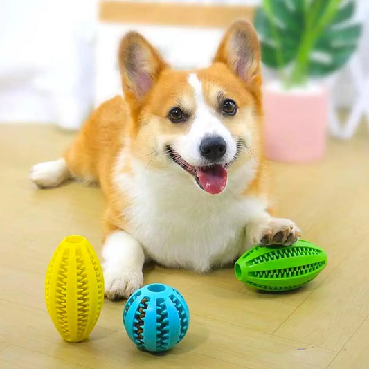 Dog Chew Ball Toy Tough Rubber Dental Ball