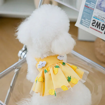 🌞 Sunflower Summer Dog Dress 🌻 Cute Mesh Princess Skirt for Small Dogs & Cats