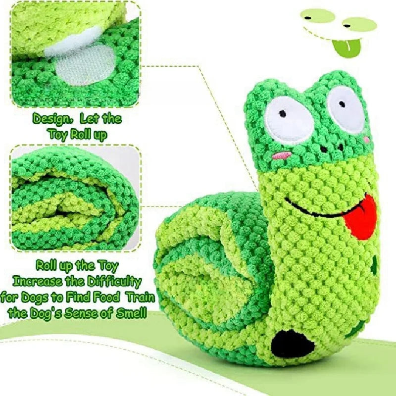 Interactive Dog Puzzle Toy 🐌 Snail Squeak & Treat Hider – Mental Play for Puppies & Small Dogs