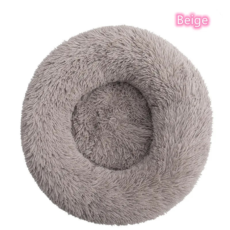 🛏️ Plush Donut Pet Bed 🐶🐱 Ultra-Soft & Washable Calming Bed for Cats and Dogs