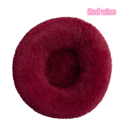🛏️ Plush Donut Pet Bed 🐶🐱 Ultra-Soft & Washable Calming Bed for Cats and Dogs