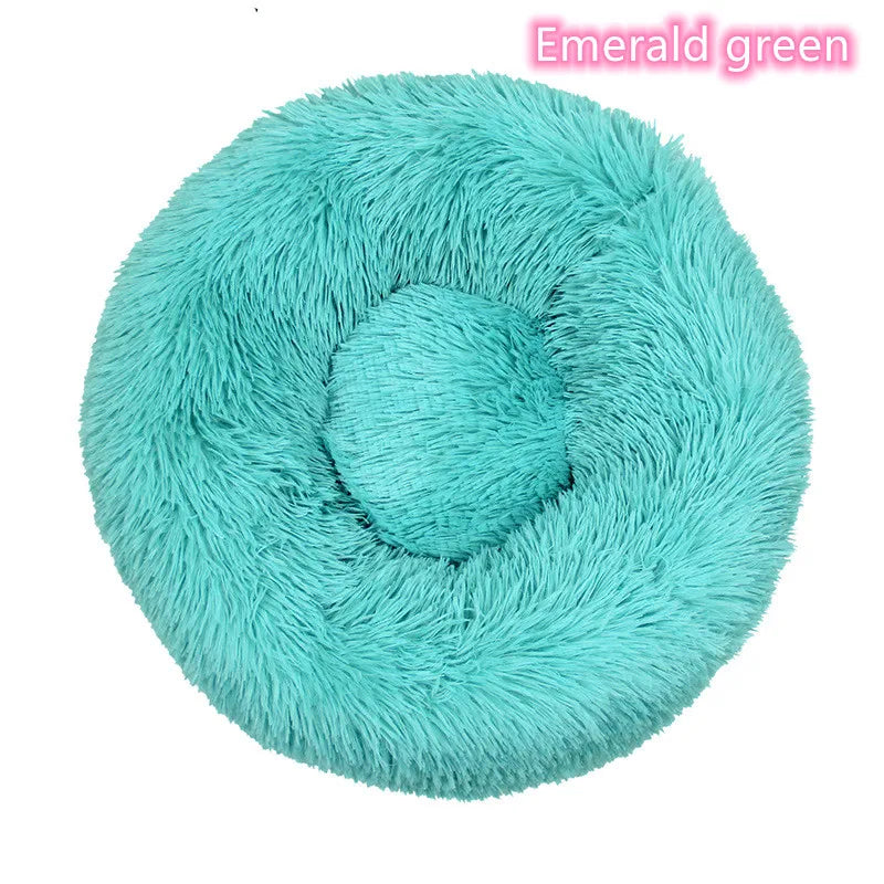 🛏️ Plush Donut Pet Bed 🐶🐱 Ultra-Soft & Washable Calming Bed for Cats and Dogs