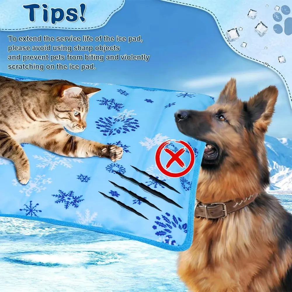 ❄️ Ice-Chill Dog Cooling Mat | Water-Filled Pad for Summer Relief 🐶🐱