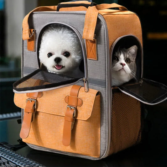 👜 Foldable Pet Carrier Backpack 🎒 – Travel Bag for Cats & Small Dogs (Up to 10kg)