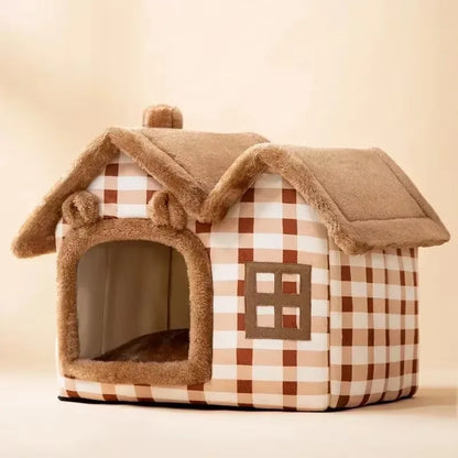 Foldable Dog House Warm Winter Pet Bed for Dogs & Cats