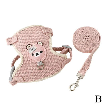 🐾 Adjustable Pet Harness Vest – Breathable Leash for Small Dogs & Cats 🐶