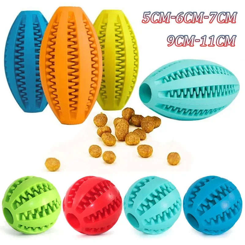Dog Chew Ball Toy Tough Rubber Dental Ball