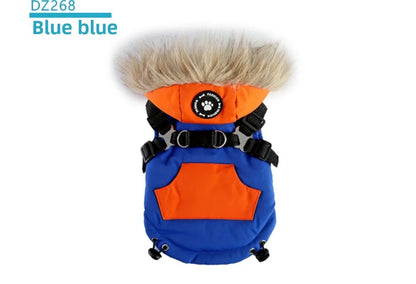 🧥 Winter Dog Jacket 🌟 Reflective Harness Coat with Zipper for Small Pets