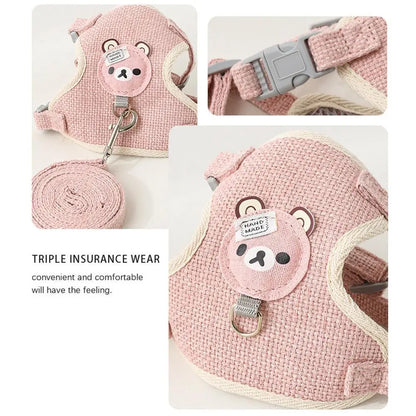 🐾 Adjustable Pet Harness Vest – Breathable Leash for Small Dogs & Cats 🐶