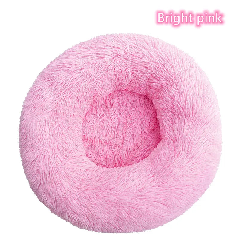 🛏️ Plush Donut Pet Bed 🐶🐱 Ultra-Soft & Washable Calming Bed for Cats and Dogs