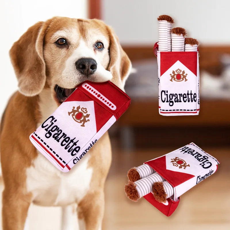 Funny Cigarette Plush Dog Toy  ✨ Soft Chew Toy for Dogs and Puppies, Imitation Design for Teething & Play