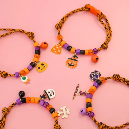 🎃 Halloween Beaded Pet Collar 🎀 Cute Festive Bell Necklace for Cats & Dogs