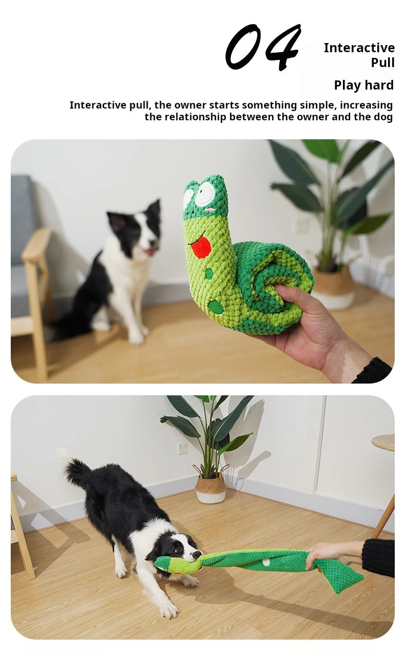 Interactive Dog Puzzle Toy 🐌 Snail Squeak & Treat Hider – Mental Play for Puppies & Small Dogs