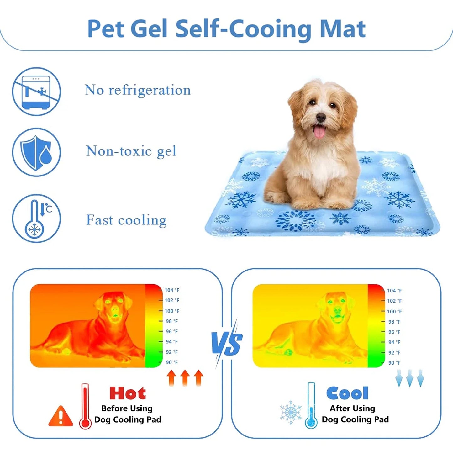 ❄️ Ice-Chill Dog Cooling Mat | Water-Filled Pad for Summer Relief 🐶🐱