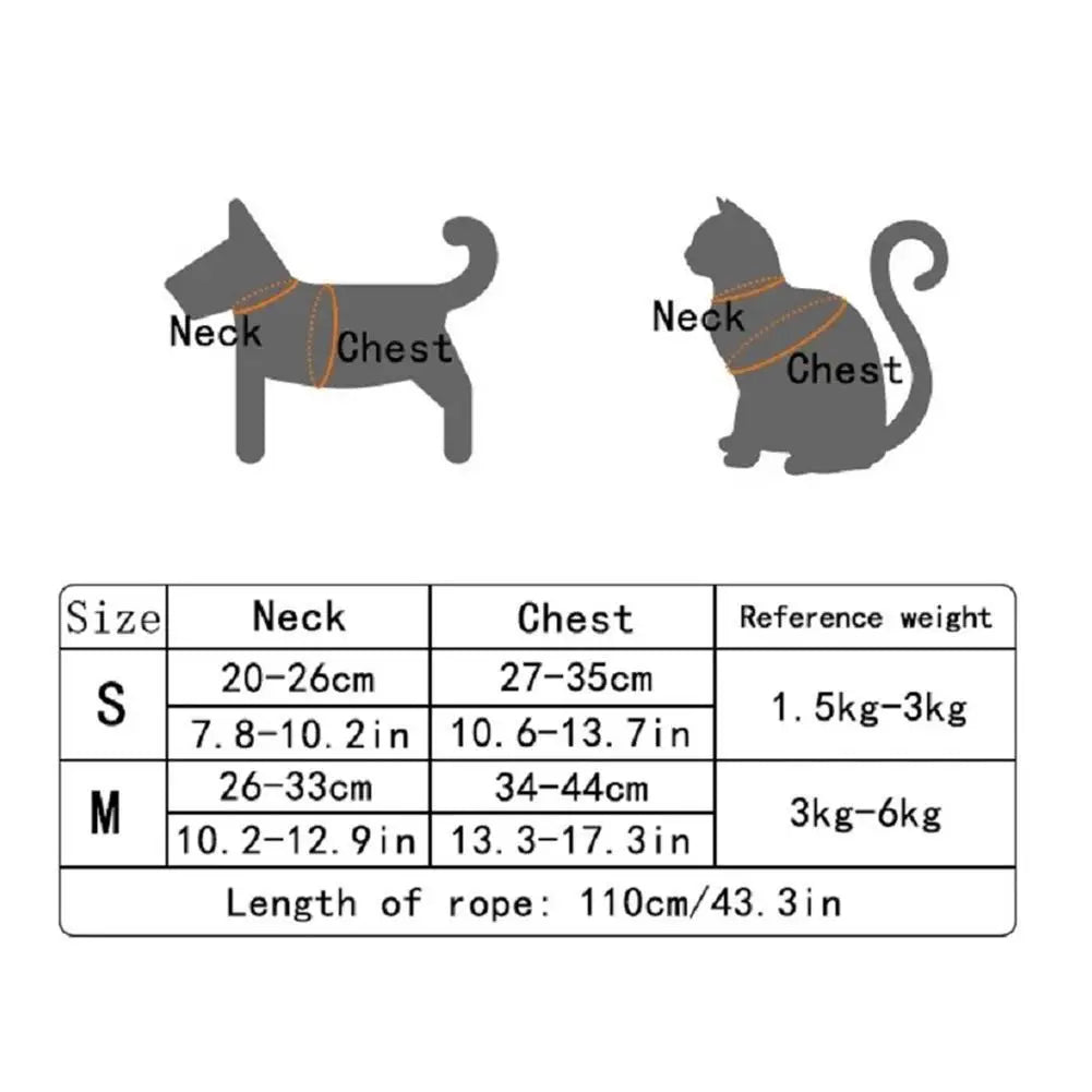 🐾 Adjustable Pet Harness Vest – Breathable Leash for Small Dogs & Cats 🐶