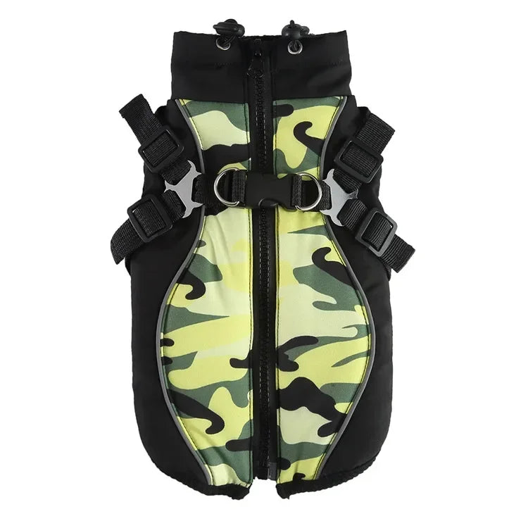 🧥 Winter Dog Jacket 🌟 Reflective Harness Coat with Zipper for Small Pets