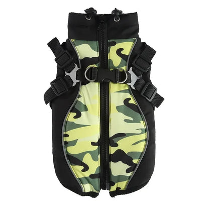 🧥 Winter Dog Jacket 🌟 Reflective Harness Coat with Zipper for Small Pets