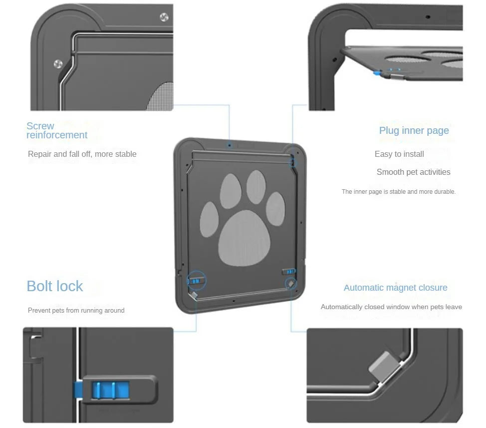 🐾 Small Pet Screen Door with Paw Design ✨ Easy Install & Bite-Resistant