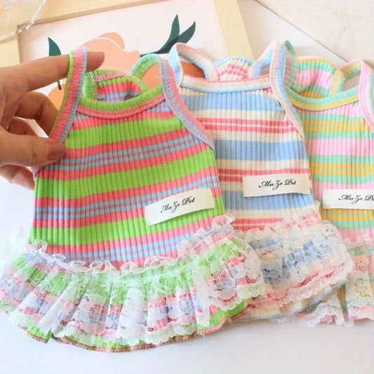 👗 Small Dog Princess Dress ✨ Lace Summer Outfit for Puppies & Cats