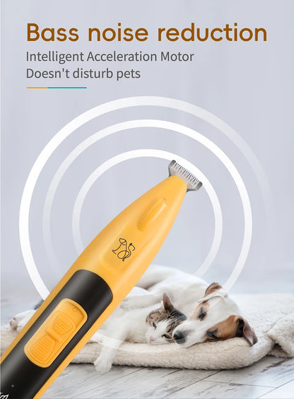 🔦 Pet Paw Trimmer 🐾 LED Grooming Clipper with 2 Speeds & Wide Blade