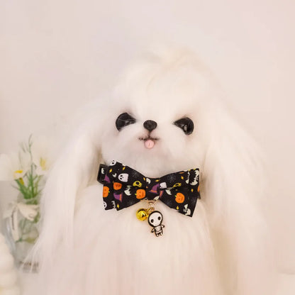 Halloween Pet Bow Tie Collar 🎃 Adjustable Cat & Dog Charm Collar 🐾