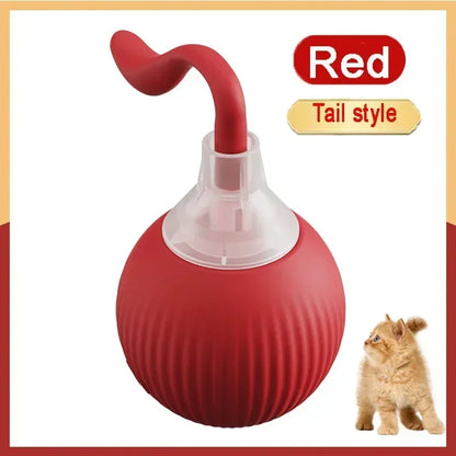 🧶 Rechargeable Cat Toy Ball ✨ Interactive Automatic Rolling Ball with Simulated Tail