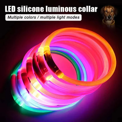 💡 LED Light-Up Dog Collar 🐕 USB Rechargeable & Cut-to-Fit | Night Safety