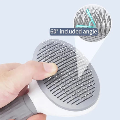 Pet Grooming Brush ✨ Self-Cleaning Comb for Dogs & Cats