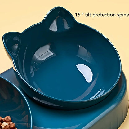 🐾 Tilted Cat Bowl Set with Gravity Water Feeder | 3-in-1 Pet Feeding Station 🐾