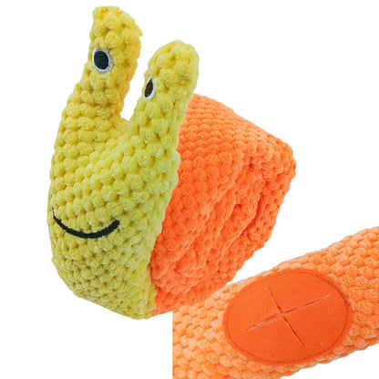Interactive Dog Puzzle Toy 🐌 Snail Squeak & Treat Hider – Mental Play for Puppies & Small Dogs