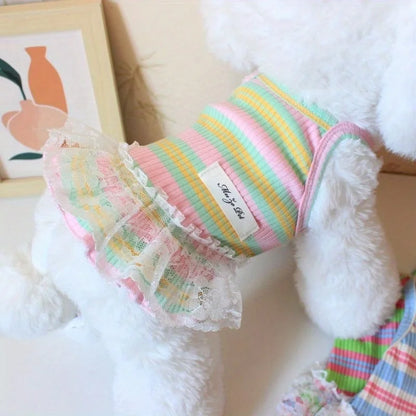 👗 Small Dog Princess Dress ✨ Lace Summer Outfit for Puppies & Cats