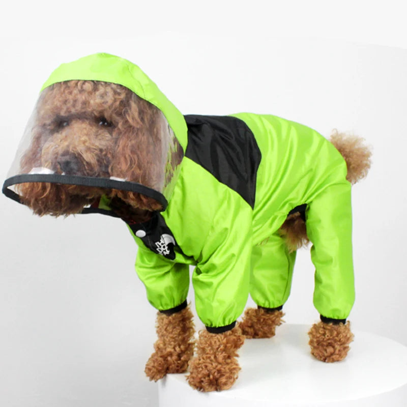 ☔ Waterproof Dog Raincoat 🐾 Reflective Hooded Pet Jumpsuit