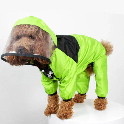 ☔ Waterproof Dog Raincoat 🐾 Reflective Hooded Pet Jumpsuit