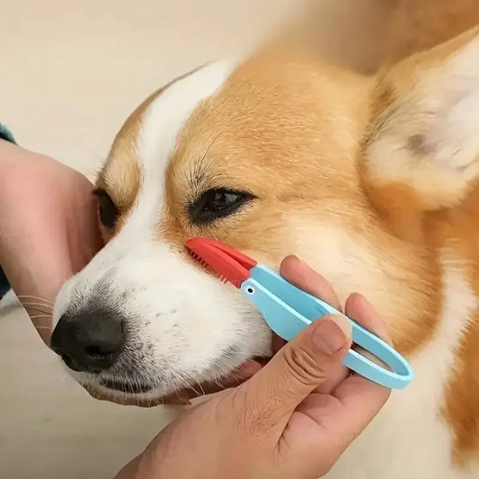 Soft silicone pet eye cleaning brush for dogs and cats tear stain and debris removal

