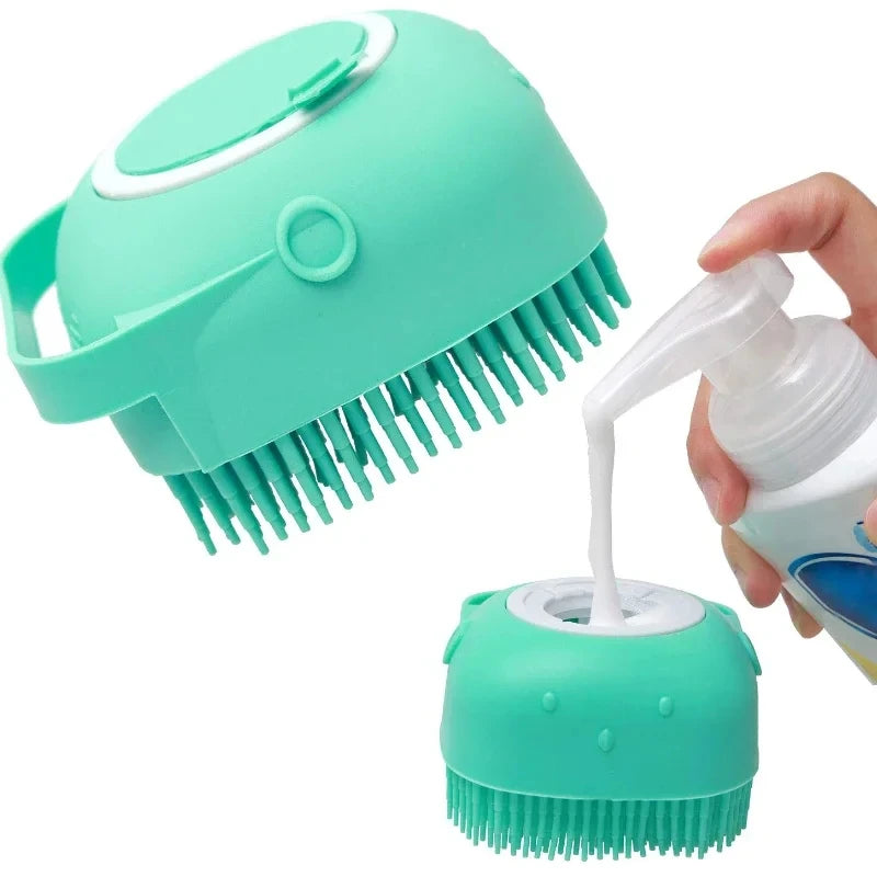 Silicone Pet Bath Brush 🛁🐶 Gentle Scrubber & Massager for Dogs & Cats