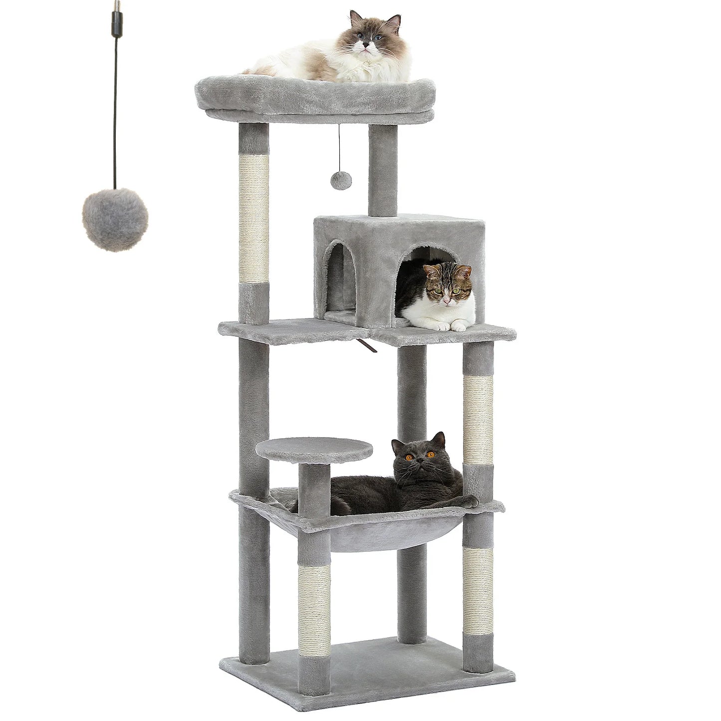 🐱 Indoor Cat Tree – 5-Level Tower with Hammock & Scratching Posts 🐾