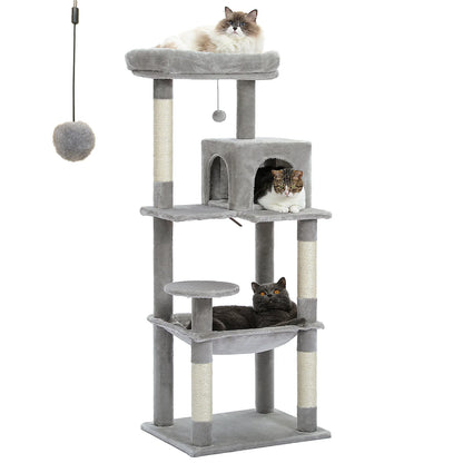 🐱 Indoor Cat Tree – 5-Level Tower with Hammock & Scratching Posts 🐾