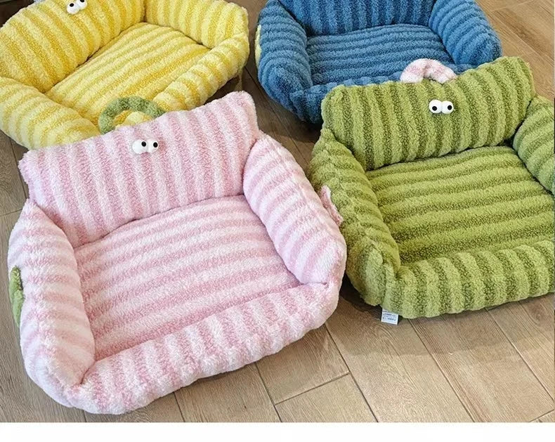 🛋️ Soft Sofa-Style Pet Bed 🐶 Warm & Stylish Winter Nest for Small Dogs & Cats