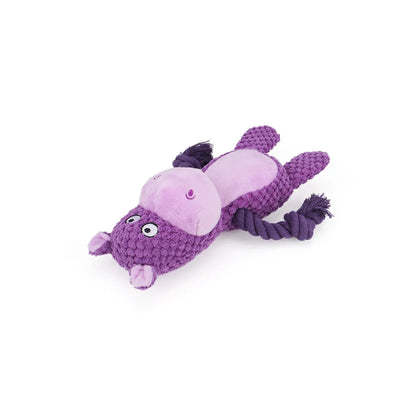 Cartoon Animal Plush Dog Toy 🐾 Squeaky Rope Chew Toy for Small Dogs & Puppies