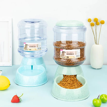 Auto Water & Food Bowl Set – Large Pet Feeder Station