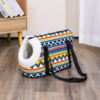 🐾 Retro Style Pet Carrier Bag – Soft Shoulder Tote for Cats & Dogs 👜