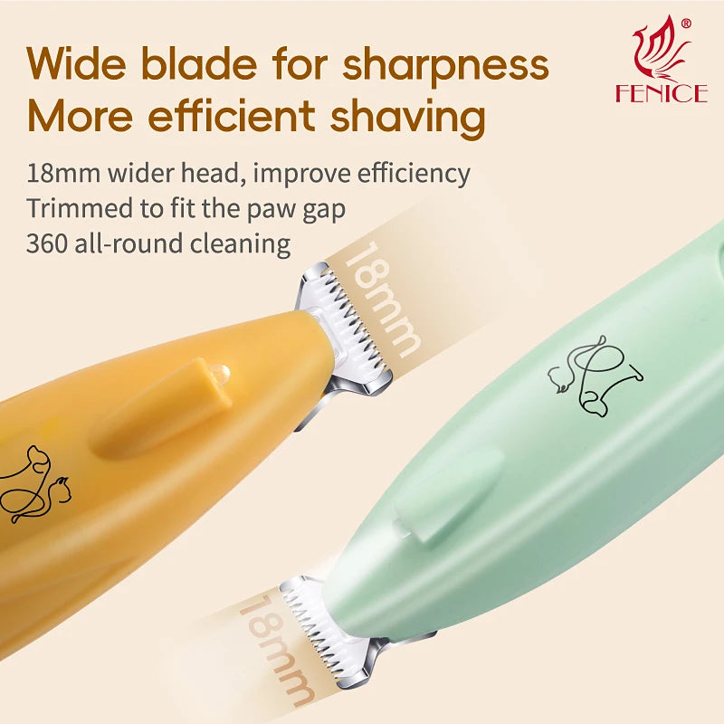 🔦 Pet Paw Trimmer 🐾 LED Grooming Clipper with 2 Speeds & Wide Blade