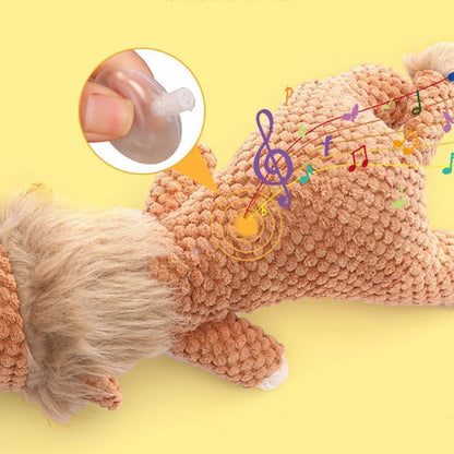 Large Squeaky Dog Plush Toy 🐾 Durable Lion, Wolf & Elephant Chew Toy for Strong Chewers