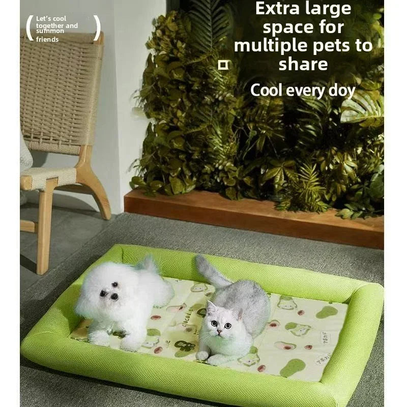 🛏️❄️ Cooling Dog Bed 🌞 Summer Mat for Small & Medium Pets 🐾💚