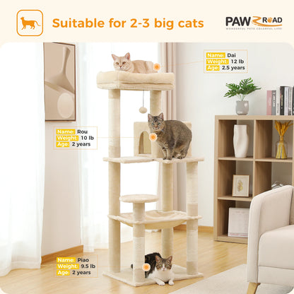 🐱 Indoor Cat Tree – 5-Level Tower with Hammock & Scratching Posts 🐾