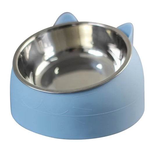 🐾 Stainless Steel Tilted Pet Bowl 🐾